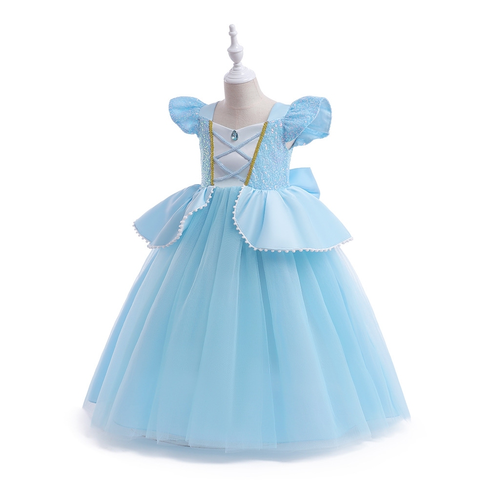 Exquisite Light Blue Princess - style Children's Dress: A Dreamy Attire for Little Girls