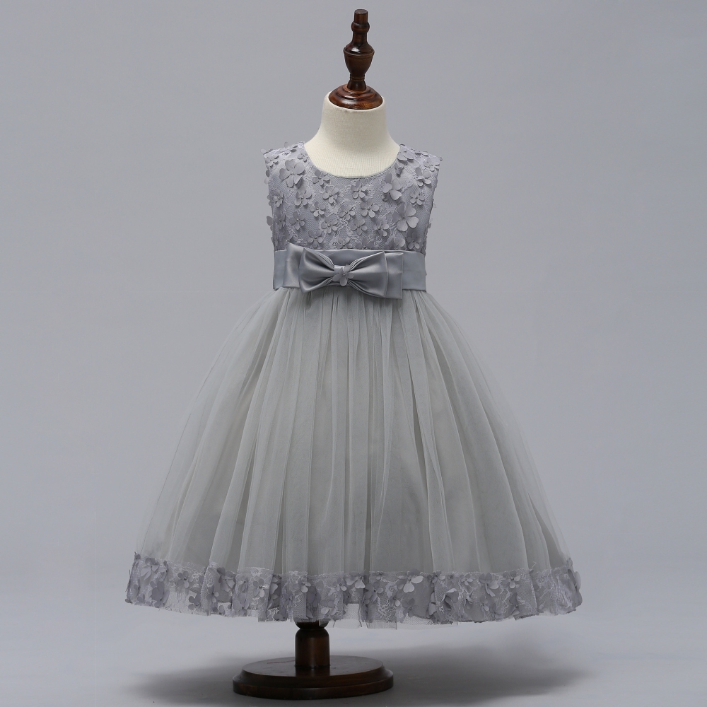 Elegant Sleeveless Tulle Dresses with Floral Accents for Little Girls Enchanting Purple & Blue Children's Dresses: Floral Embroidery, Satin & Tulle Details for Special Occasions like Weddings, Parties & Pageants