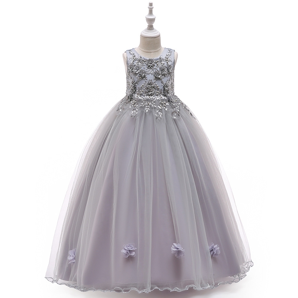 Enchanting Ball Gowns for Girls - Lace & Tulle Layers, Pearl Embellishments & Elastic Waistbands for Weddings, Parties & Fairy-Tale Events