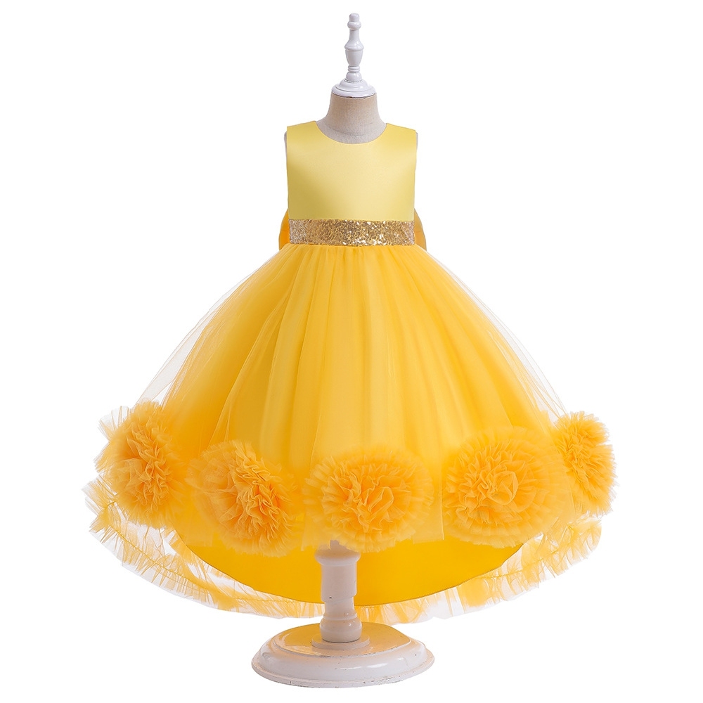 Enchanting Royal Children's Dresses: Layered Tulle, Floral Embroidery & Crystal Accents for Special Occasions Like Weddings, Parties & Photo Shoots | Luxurious Nursery Attire