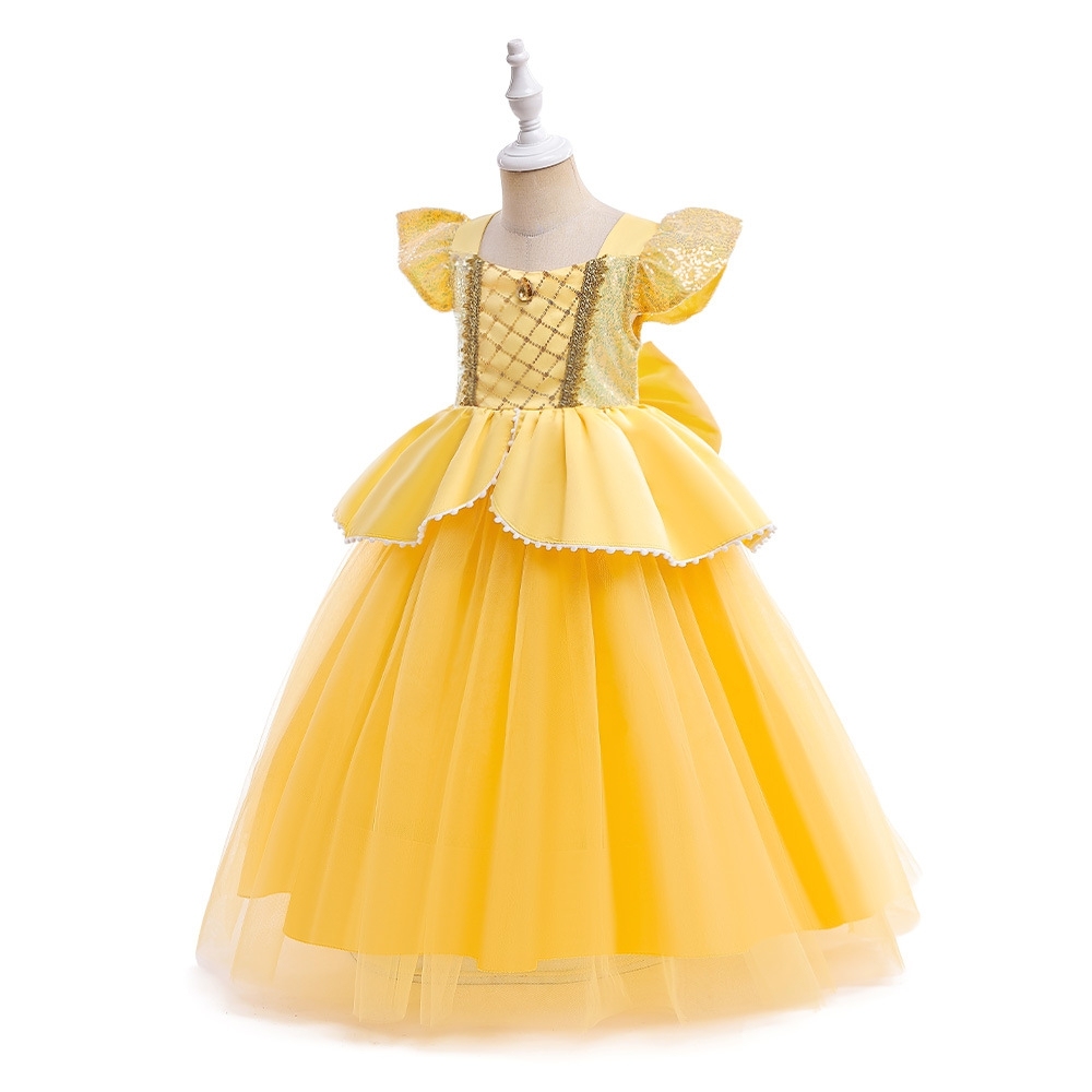Vibrant Princess Dresses for Girls: Sequin Accents, Tulle Skirts & Sheer Fabric Details | Whimsical Special Occasion Attire