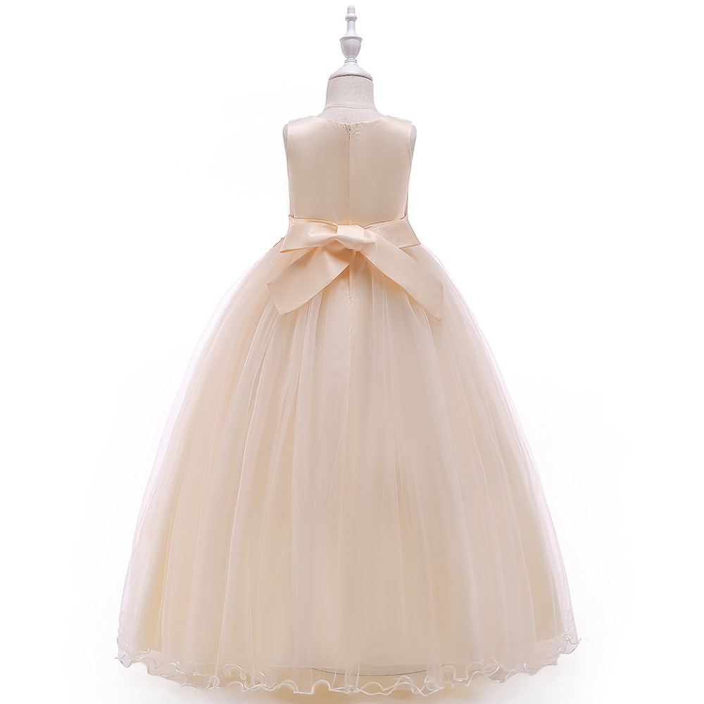 Enchanting Ball Gowns for Girls - Lace & Tulle Layers, Pearl Embellishments & Elastic Waistbands for Weddings, Parties & Fairy-Tale Events
