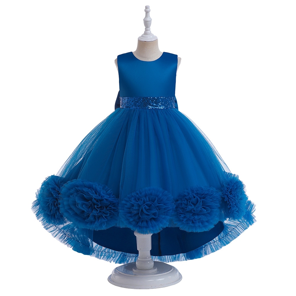 Enchanting Royal Children's Dresses: Layered Tulle, Floral Embroidery & Crystal Accents for Special Occasions Like Weddings, Parties & Photo Shoots | Luxurious Nursery Attire