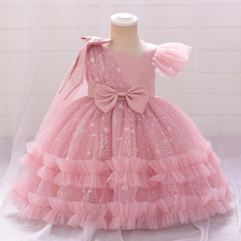 Elegant Floral Children's Dresses: Tulle Skirts, Beaded Embroidery & Sheer Mesh Details | Whimsical Special Occasion Attire for Girls