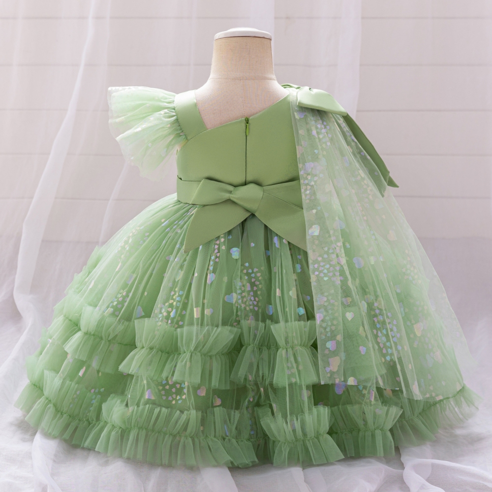 Elegant Floral Children's Dresses: Tulle Skirts, Beaded Embroidery & Sheer Mesh Details | Whimsical Special Occasion Attire for Girls