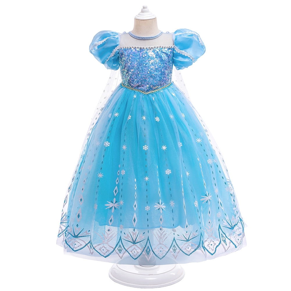 Enchanting Lavender & Blue Princess Dresses for Girls - Sparkling Tulle, Snowflake Embroidery & Iridescent Sequins for Special Occasions