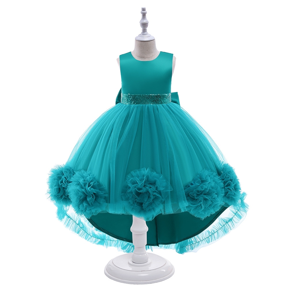 Enchanting Royal Children's Dresses: Layered Tulle, Floral Embroidery & Crystal Accents for Special Occasions Like Weddings, Parties & Photo Shoots | Luxurious Nursery Attire