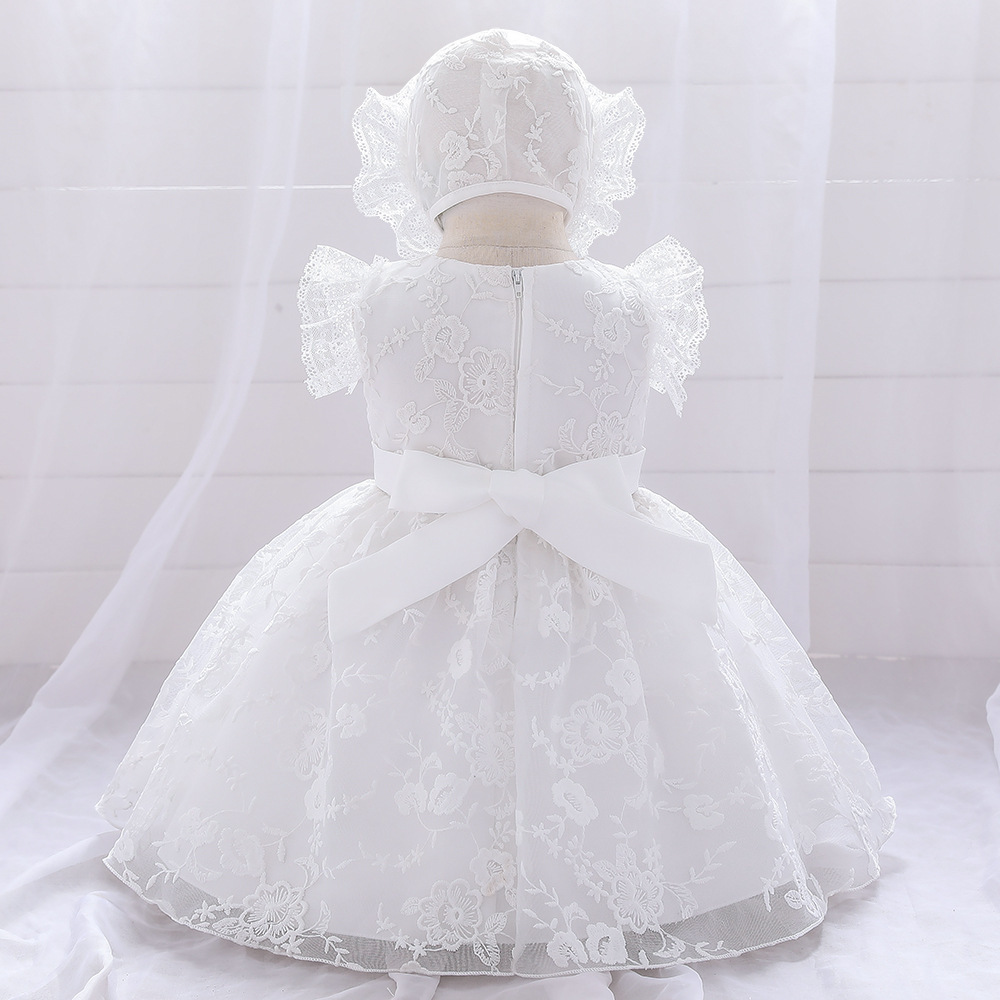 Vibrant   Floral Lace Dresses for Girls: Embroidered Details, Tulle Skirts & Burgundy Mesh Panels | Elegant Special Occasion Attire