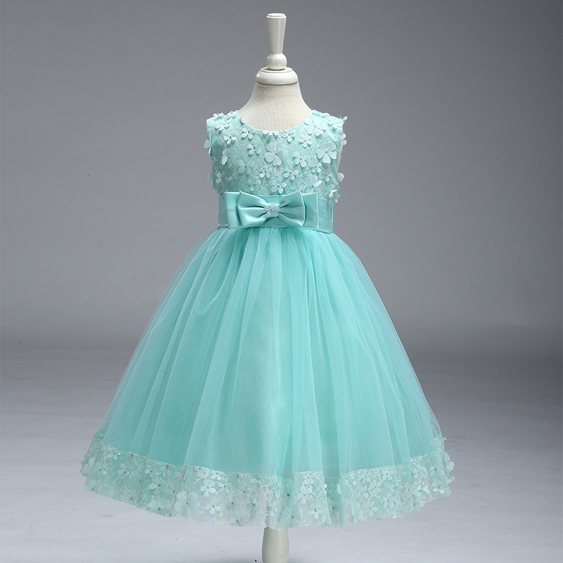 Elegant Sleeveless Tulle Dresses with Floral Accents for Little Girls Enchanting Purple & Blue Children's Dresses: Floral Embroidery, Satin & Tulle Details for Special Occasions like Weddings, Parties & Pageants