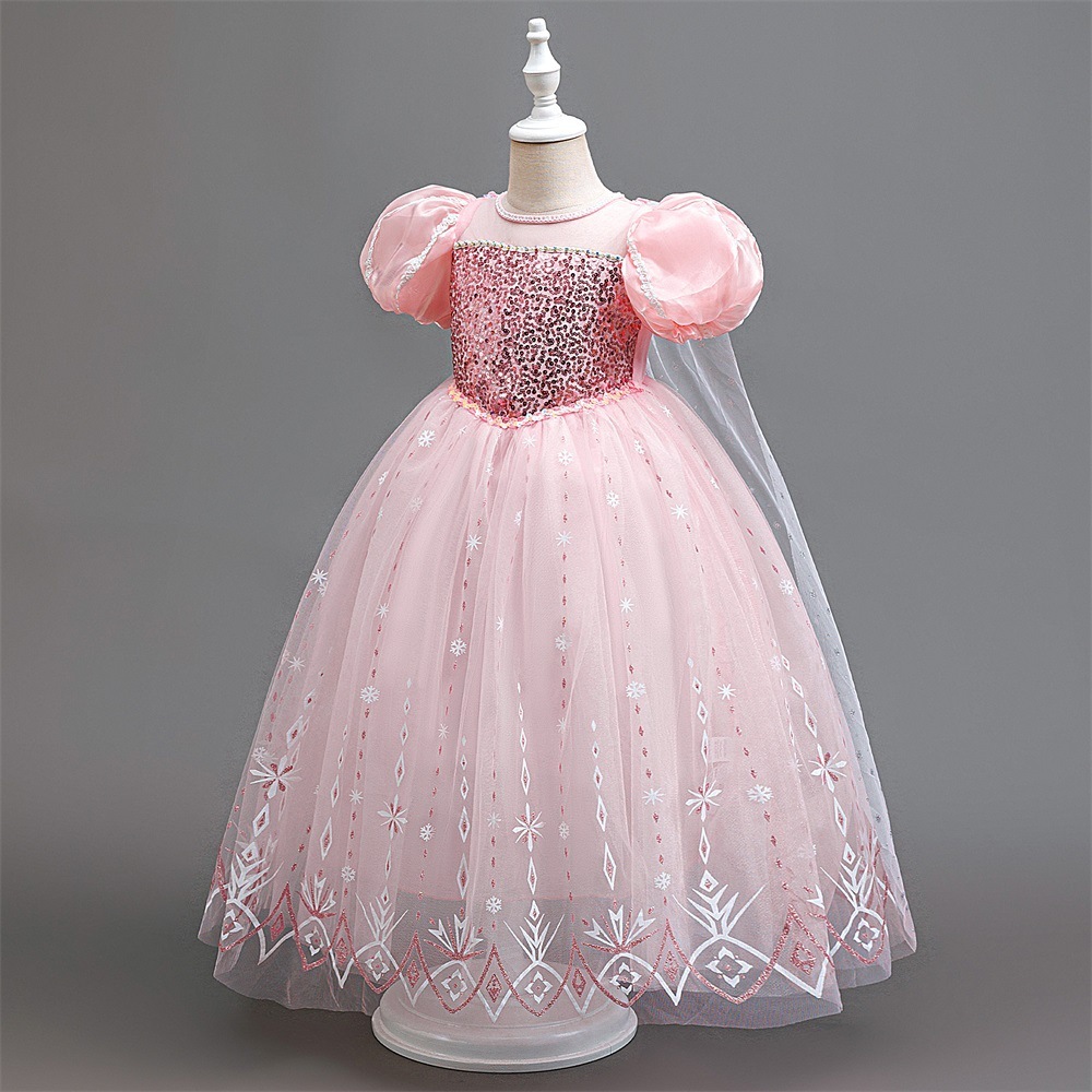 Enchanting Lavender & Blue Princess Dresses for Girls - Sparkling Tulle, Snowflake Embroidery & Iridescent Sequins for Special Occasions