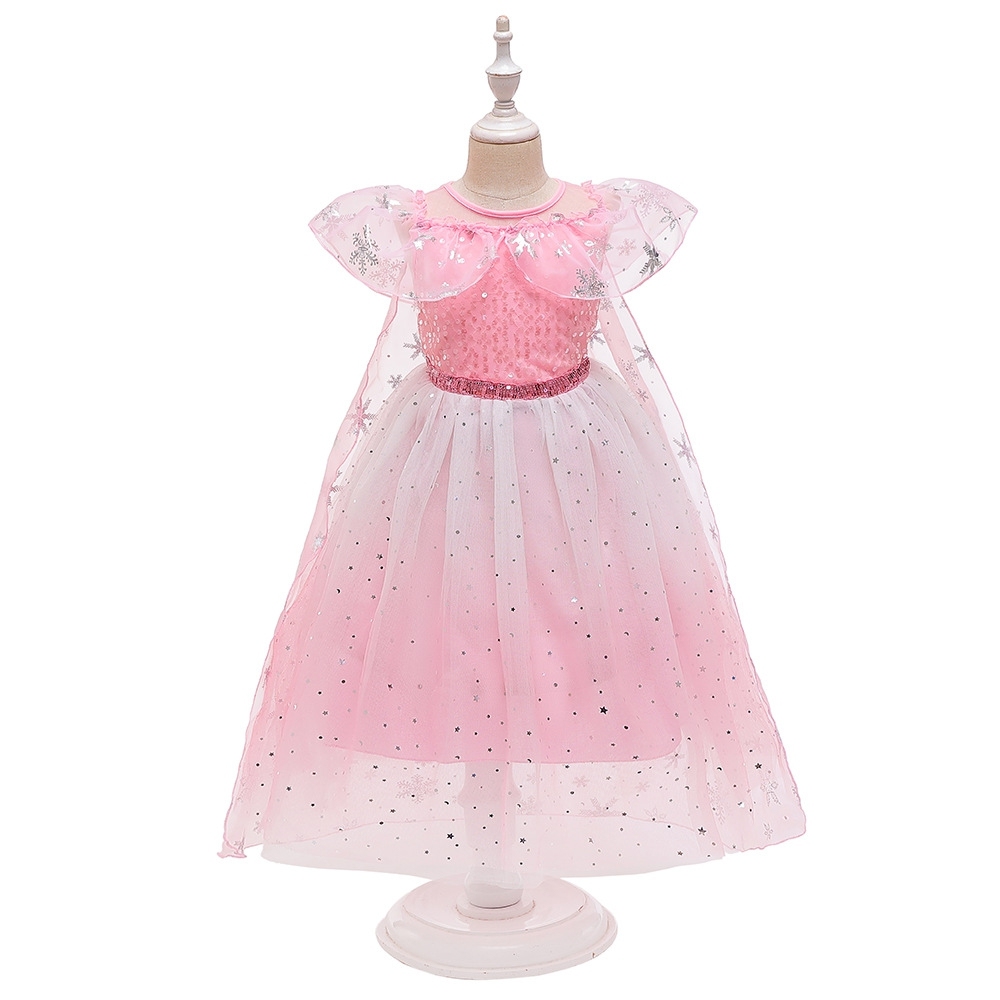 Elegant Light Blue Children's Dresses: Tulle Layers, Silver Star & Snowflake Embellishments for Special Occasions Like Weddings, Parties & Photo Shoots | Enchanting Nursery Attire with Iridescent Details