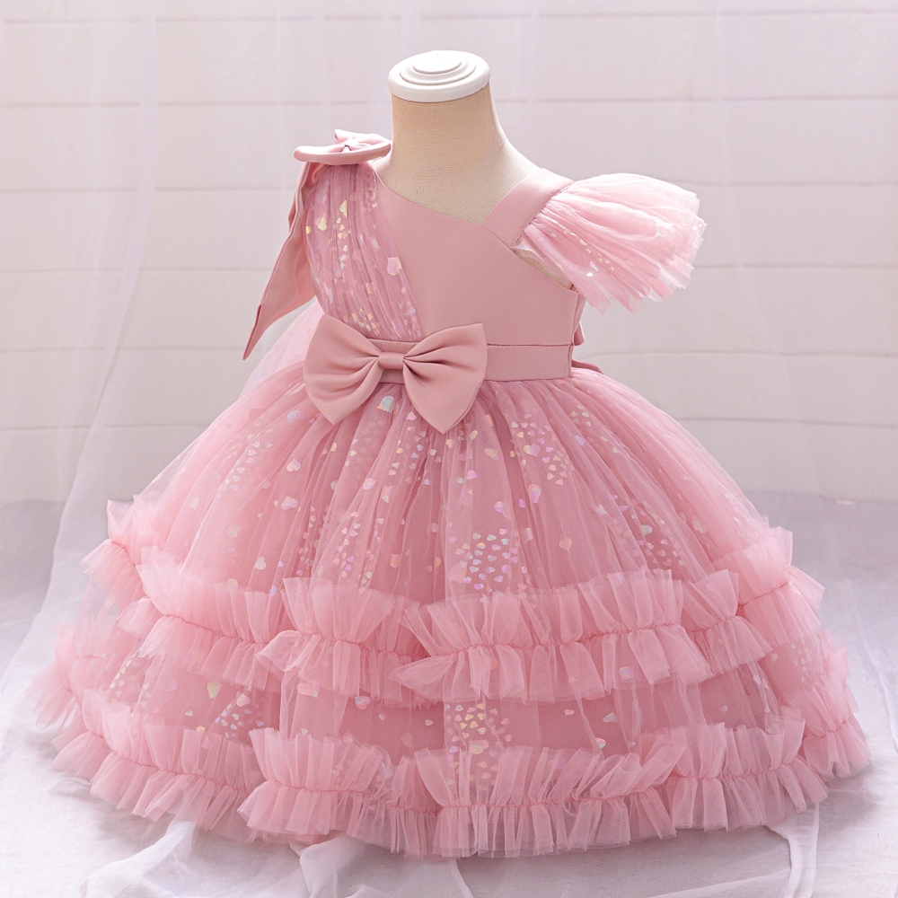 Elegant Floral Children's Dresses: Tulle Skirts, Beaded Embroidery & Sheer Mesh Details | Whimsical Special Occasion Attire for Girls