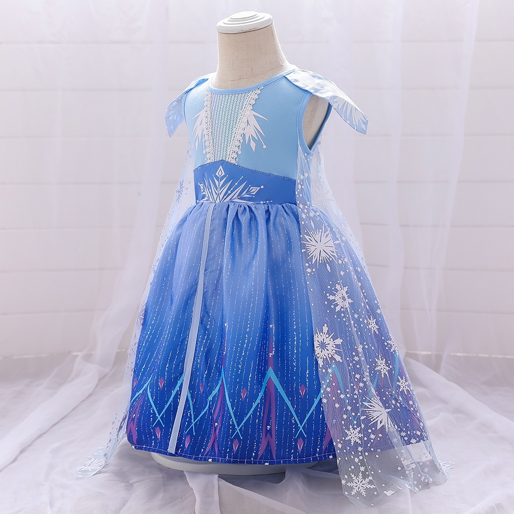 Enchanting Fairy Tale Dresses for Girls - Snowflake & Geometric Patterns, Tulle & Mesh Layers, Elastic Waistbands for Special Occasions
