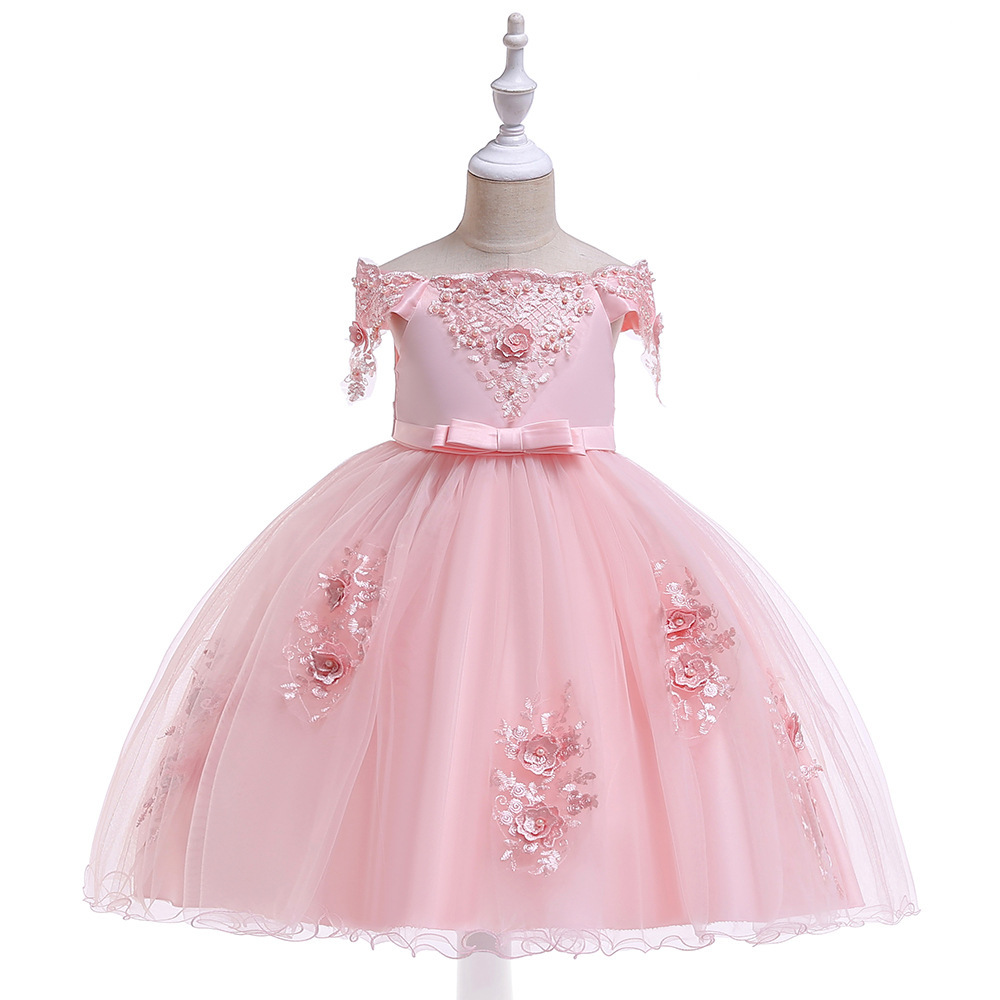 Elegant Children's Princess Dresses: Lace & Pearl Embroidery, Tulle Skirts & Pastel Hues | Whimsical Special Occasion Attire for Girls