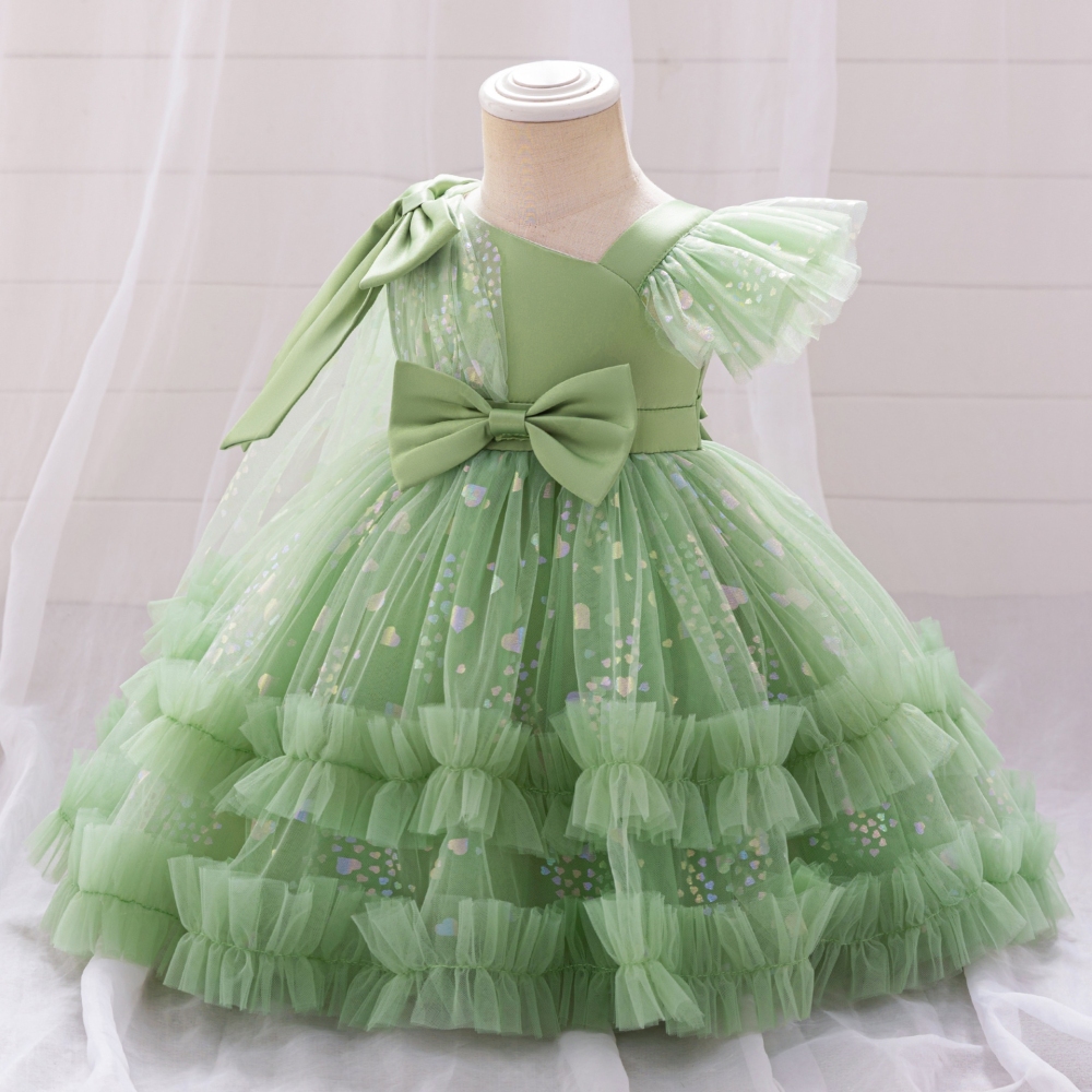 Elegant Floral Children's Dresses: Tulle Skirts, Beaded Embroidery & Sheer Mesh Details | Whimsical Special Occasion Attire for Girls