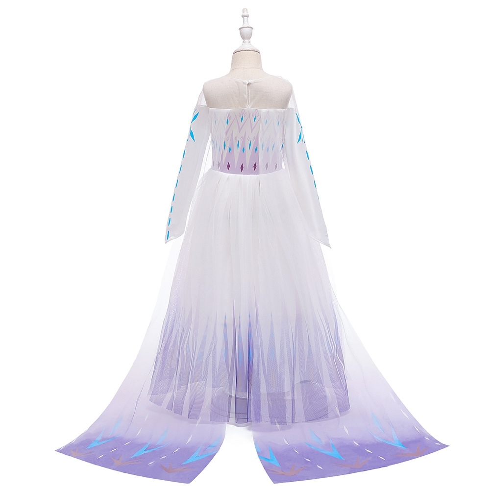 Enchanting Gradient Ice & Lavender Children's Dresses: Sheer Tulle Skirts, Geometric Patterns & Pearl Embellishments for Special Occasions