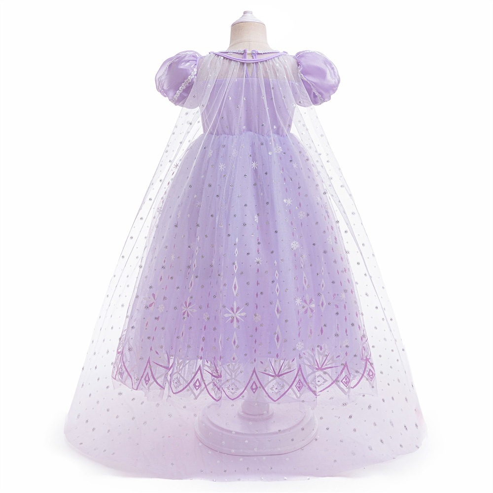 Enchanting Lavender & Blue Princess Dresses for Girls - Sparkling Tulle, Snowflake Embroidery & Iridescent Sequins for Special Occasions