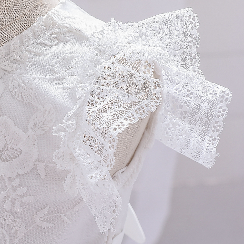 Vibrant   Floral Lace Dresses for Girls: Embroidered Details, Tulle Skirts & Burgundy Mesh Panels | Elegant Special Occasion Attire