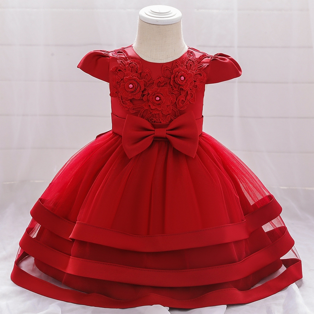 Elegant Children's Dresses: Lace, Tulle & Mesh Designs with Floral Embroidery, Pearls & Zipper Details | Special Occasion Kidswear for Girls