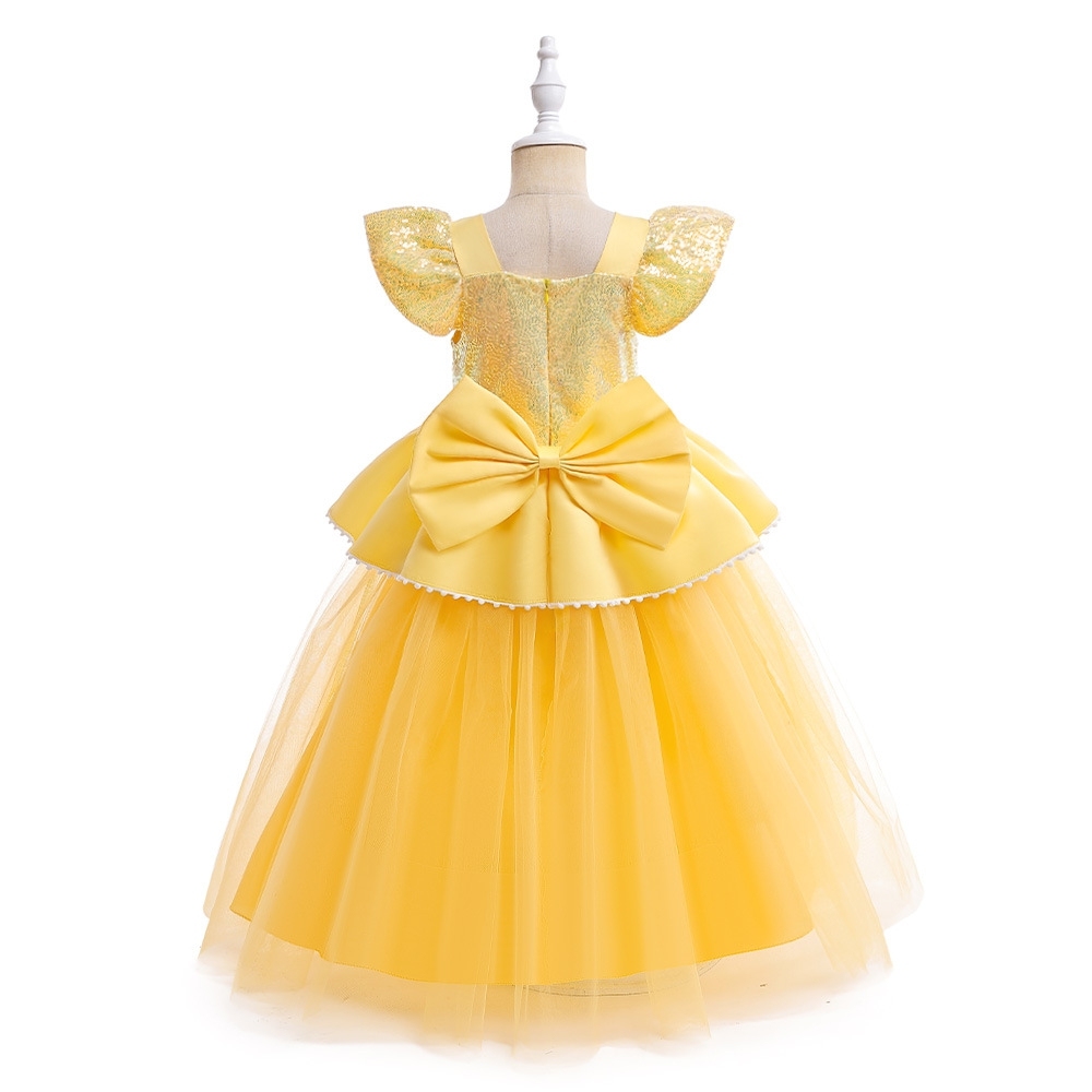 Vibrant Princess Dresses for Girls: Sequin Accents, Tulle Skirts & Sheer Fabric Details | Whimsical Special Occasion Attire