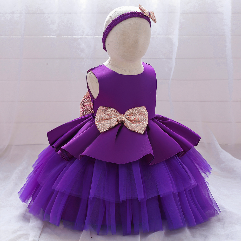 Enchanting Children's Dresses: Layered Tulle, Glittering Sequin Bows & Coral Rose Accents for Special Occasions Like Weddings, Parties & Photo Shoots | Whimsical Nursery Attire with Delicate Mesh & Satin Details