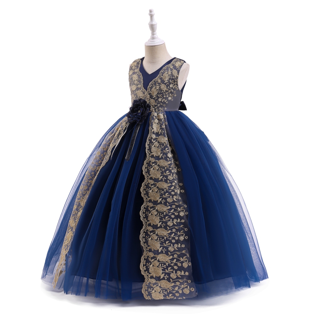Elegant Floral Lace Dresses for Girls: Delicate Embroidery, Tulle Skirts & Satin Accents for Special Occasions