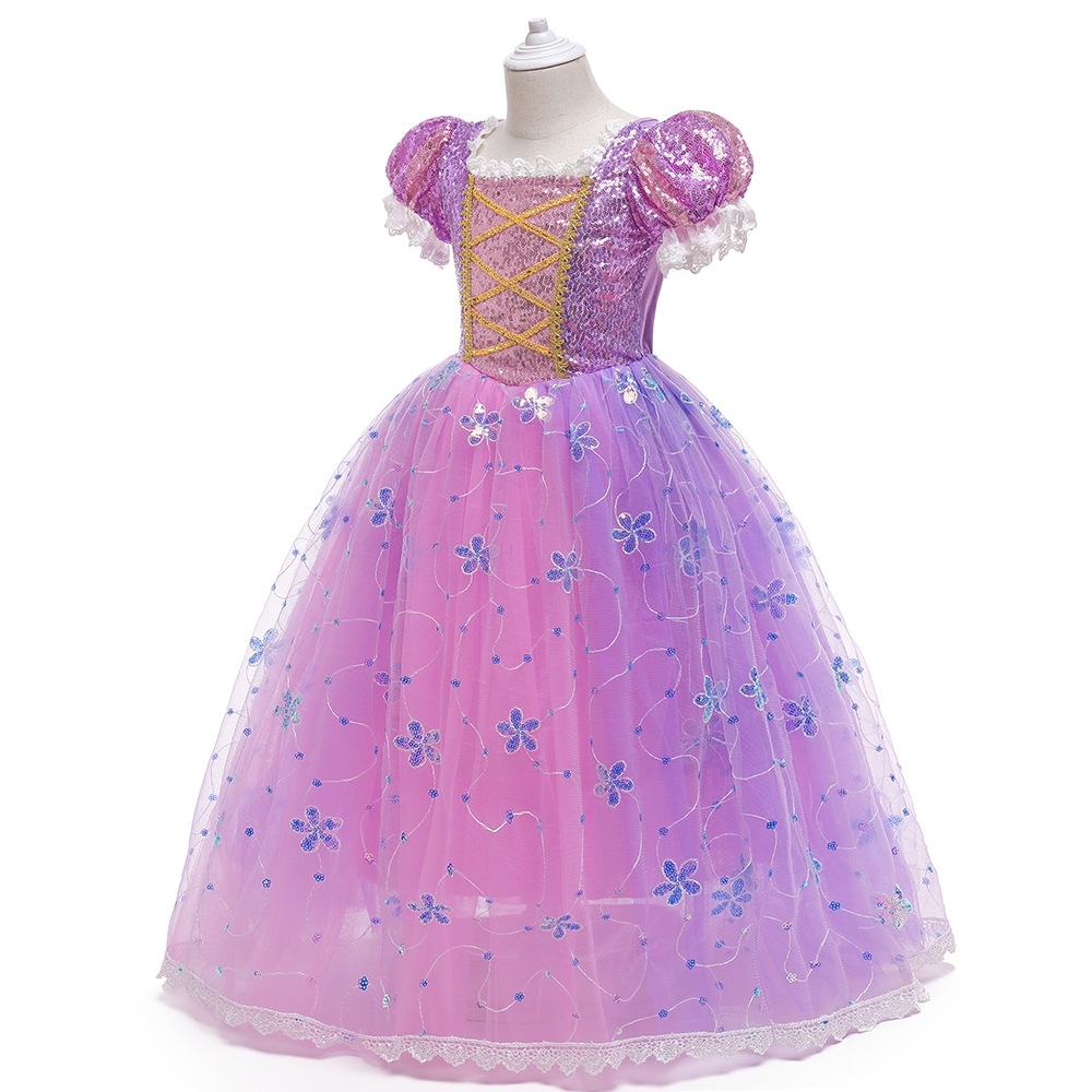 Elegant Princess Dresses for Girls: Sequin Accents, Floral Embroidery & Tulle Skirts for Special Occasions | Whimsical Fairy-Tale Attire