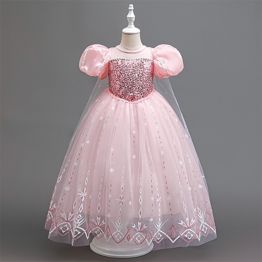 Enchanting Lavender & Blue Princess Dresses for Girls - Sparkling Tulle, Snowflake Embroidery & Iridescent Sequins for Special Occasions
