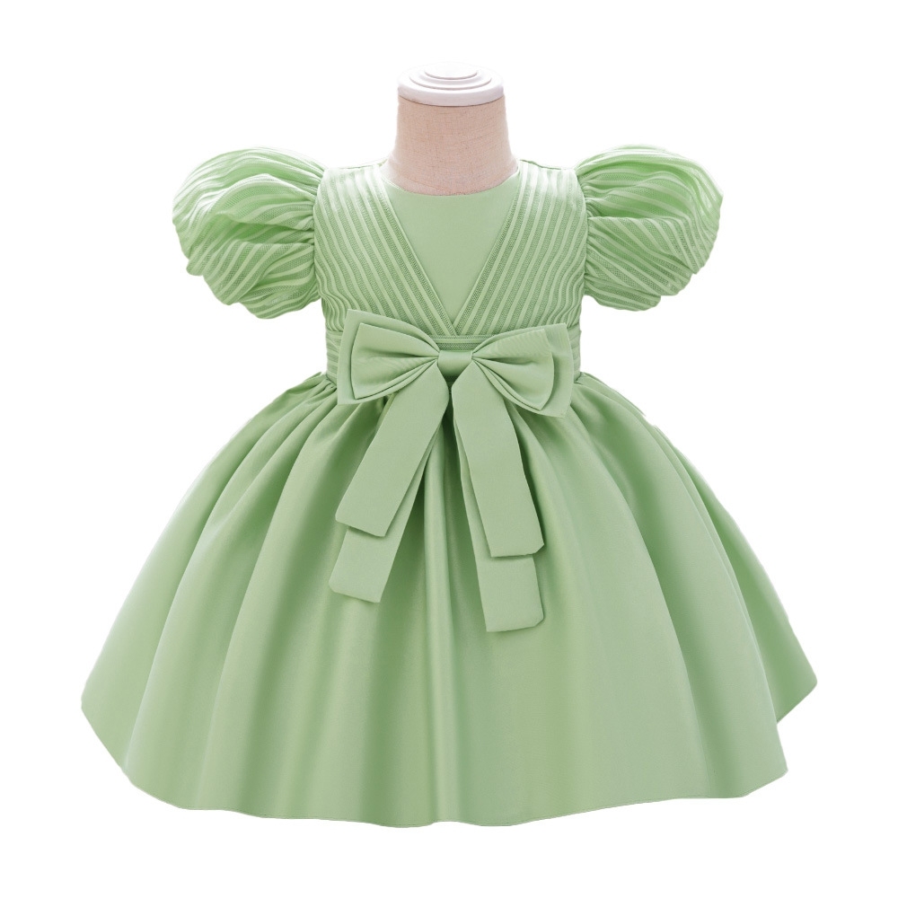 Enchanting Pastel Children's Dresses with Puff Sleeves, Bow Accents & Delicate Details for Special Occasions