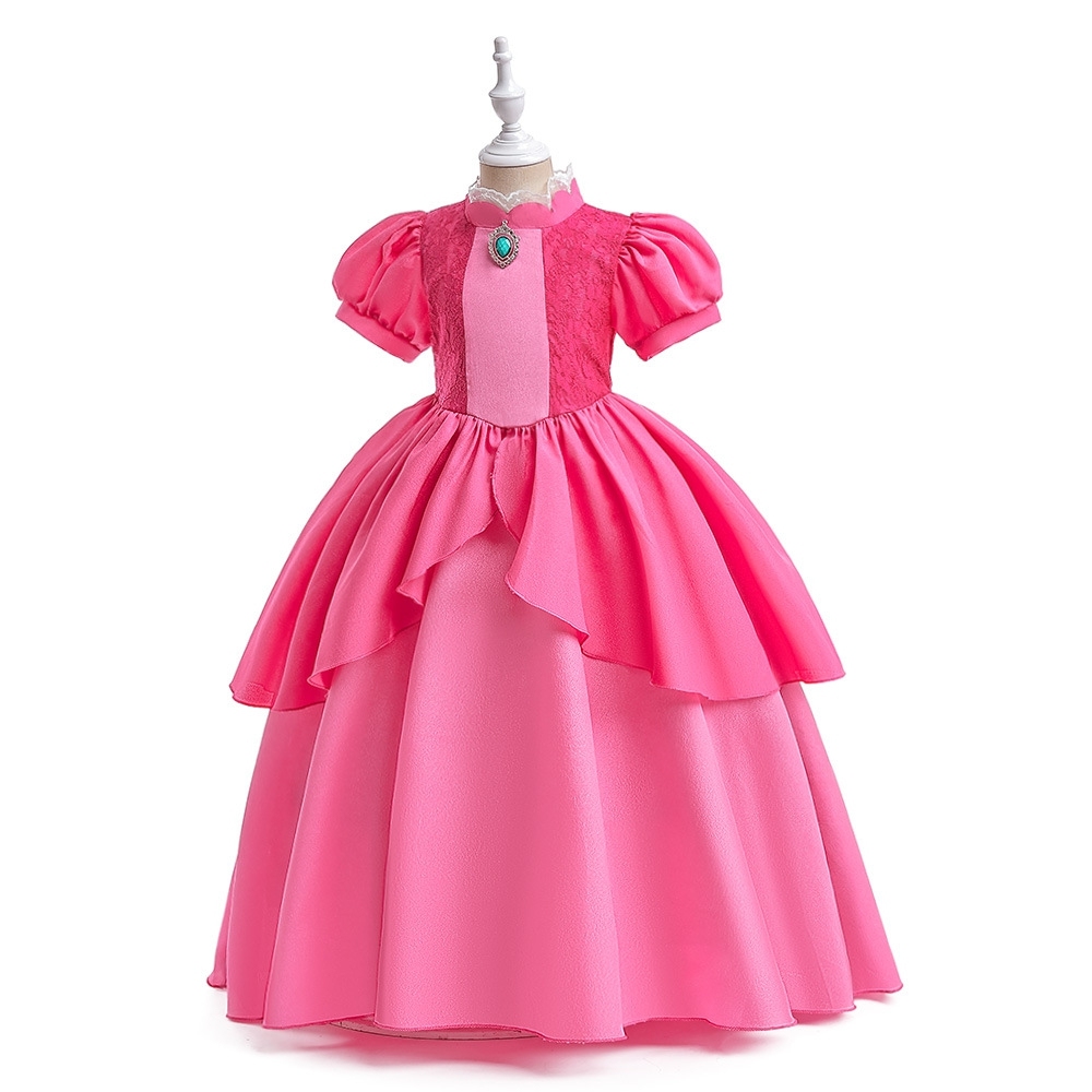 Elegant Princess Dresses for Girls: Silk & Lace Designs with Floral Embroidery, Tulle Skirts & Turquoise Gemstone Details | Whimsical Special Occasion Attire