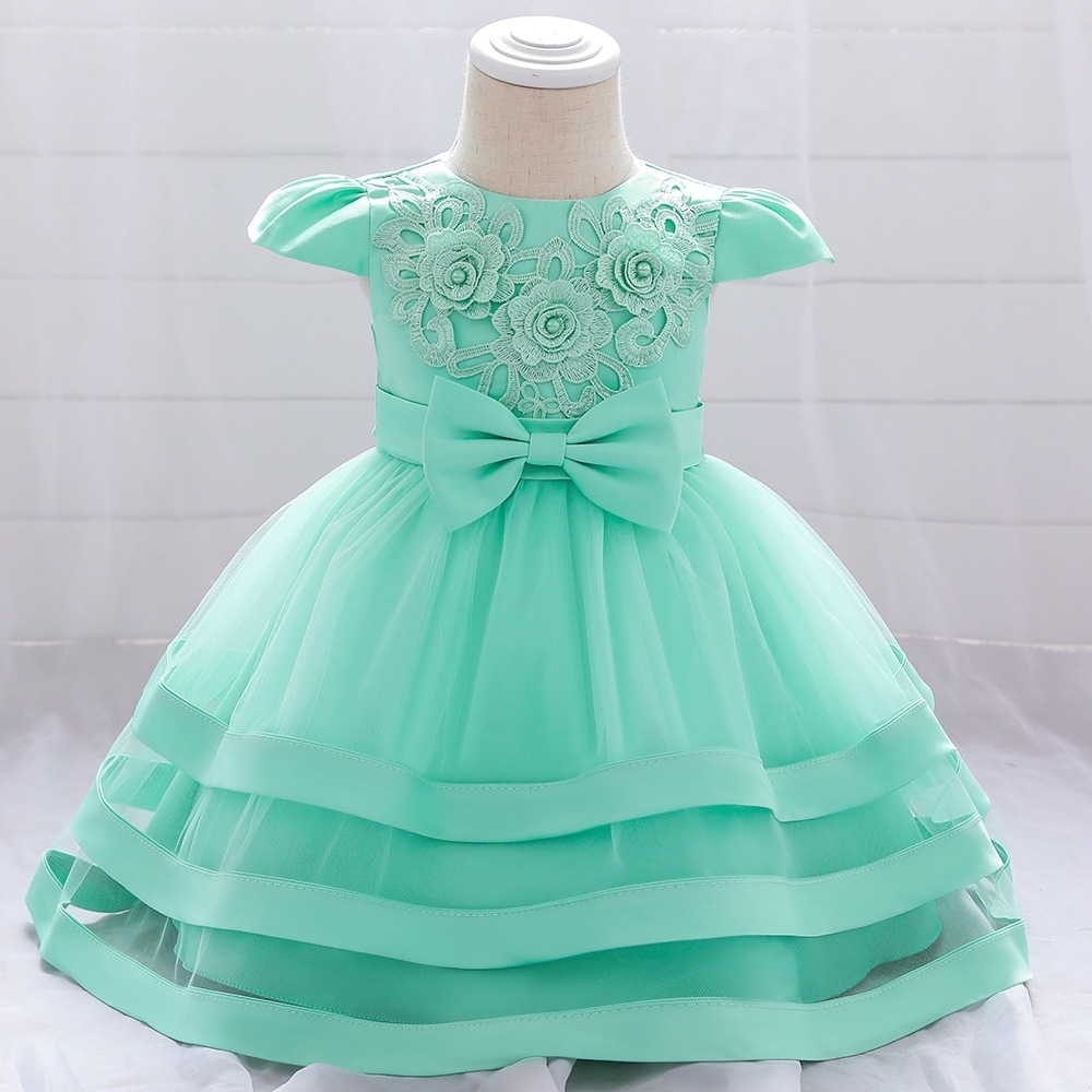 Elegant Children's Dresses: Lace, Tulle & Mesh Designs with Floral Embroidery, Pearls & Zipper Details | Special Occasion Kidswear for Girls