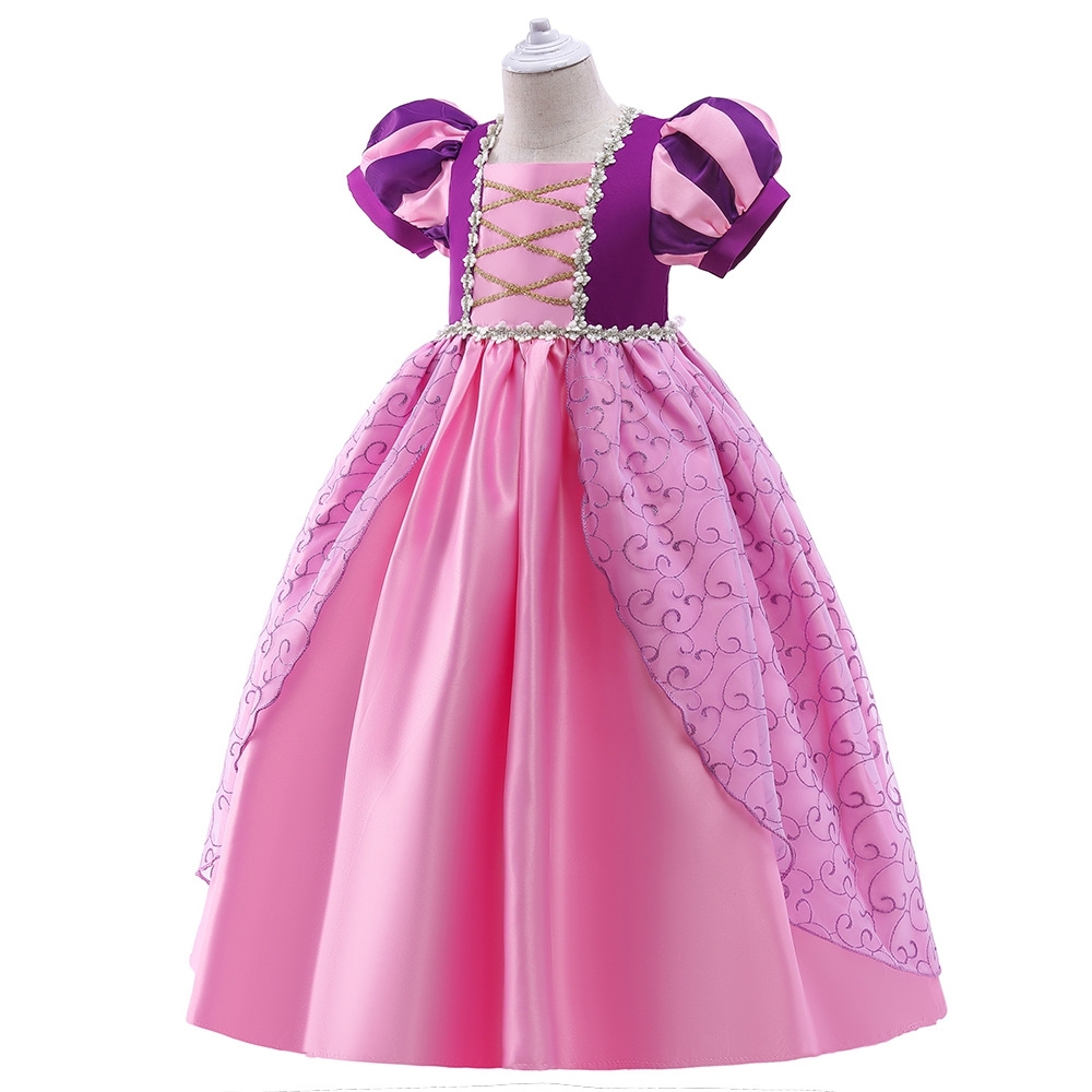 Elegant  Pink & Purple Princess Dresses for Girls: Glitter Embroidery, Tulle Skirts & Satin Details | Whimsical Special Occasion Attire