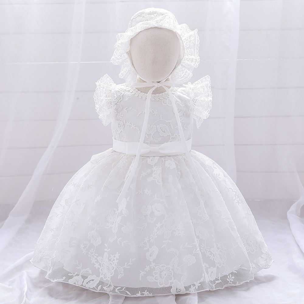 Vibrant   Floral Lace Dresses for Girls: Embroidered Details, Tulle Skirts & Burgundy Mesh Panels | Elegant Special Occasion Attire