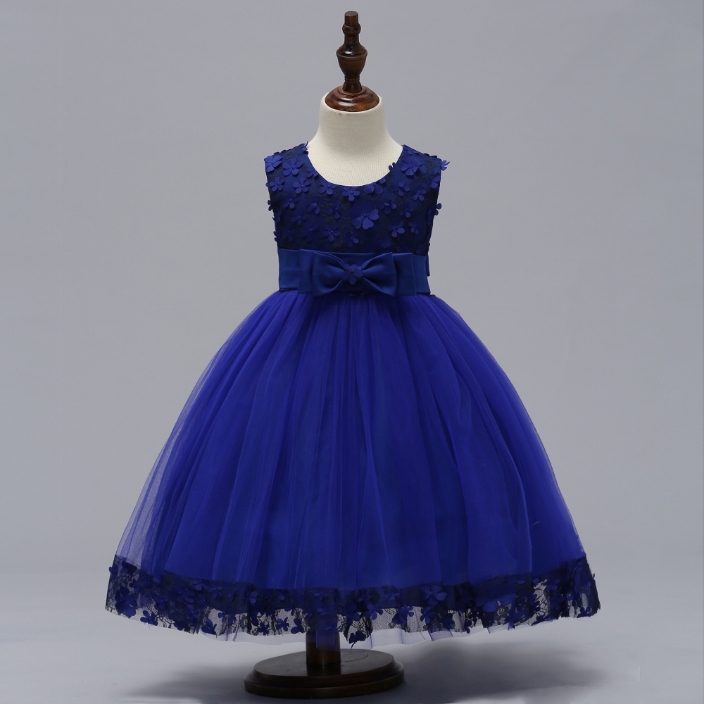 Elegant Sleeveless Tulle Dresses with Floral Accents for Little Girls Enchanting Purple & Blue Children's Dresses: Floral Embroidery, Satin & Tulle Details for Special Occasions like Weddings, Parties & Pageants