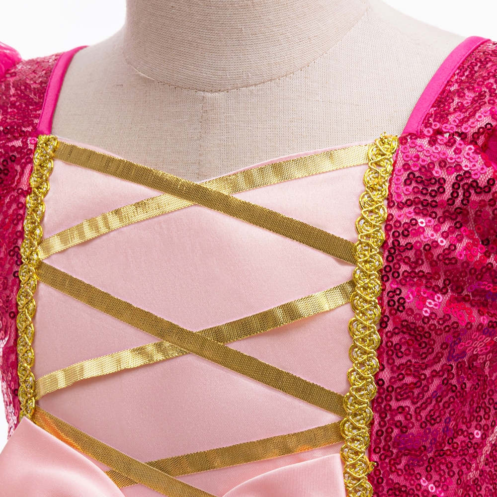 Enchanting Princess Dresses for Girls - Tulle, Lace & Satin Layers with Golden Embroidery, Detachable Bows & Convertible Designs for Parties, Weddings & Fairy-Tale Events