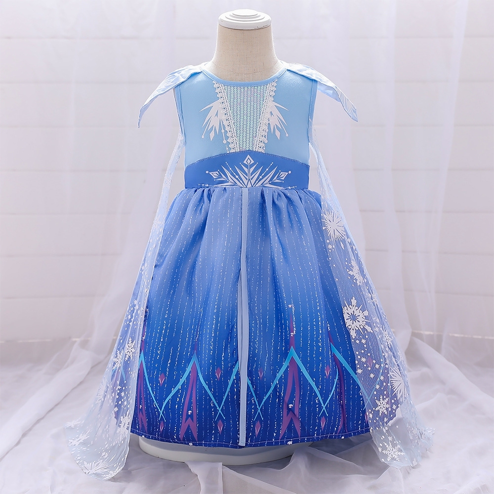 Enchanting Fairy Tale Dresses for Girls - Snowflake & Geometric Patterns, Tulle & Mesh Layers, Elastic Waistbands for Special Occasions