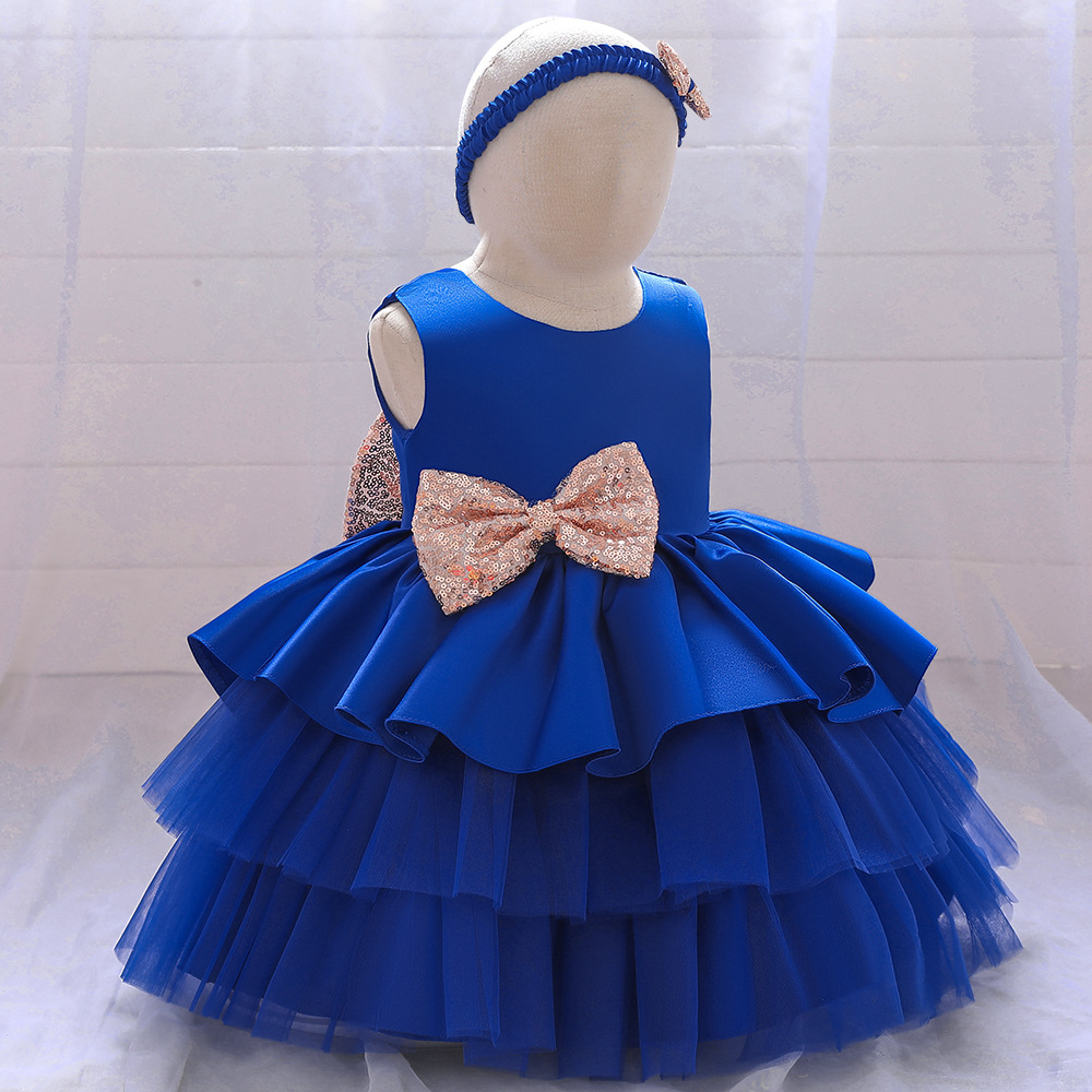 Enchanting Children's Dresses: Layered Tulle, Glittering Sequin Bows & Coral Rose Accents for Special Occasions Like Weddings, Parties & Photo Shoots | Whimsical Nursery Attire with Delicate Mesh & Satin Details