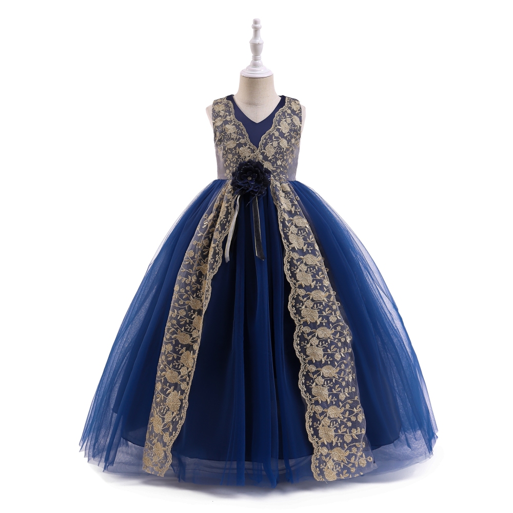 Elegant Floral Lace Dresses for Girls: Delicate Embroidery, Tulle Skirts & Satin Accents for Special Occasions