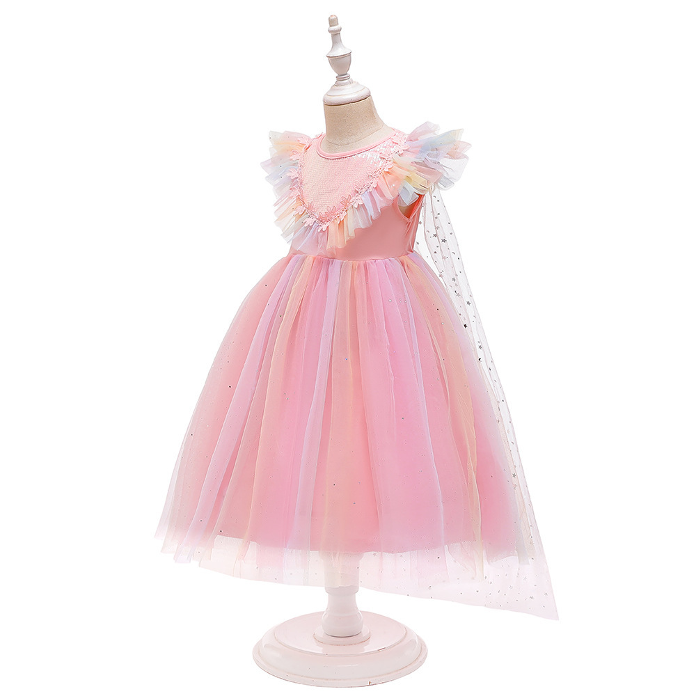 Enchanting Pastel Tulle Princess Dresses for Girls: Layered Silhouettes, Iridescent Embroidery & Shimmering Details for Special Occasions Like Weddings, Parties & Photo Shoots