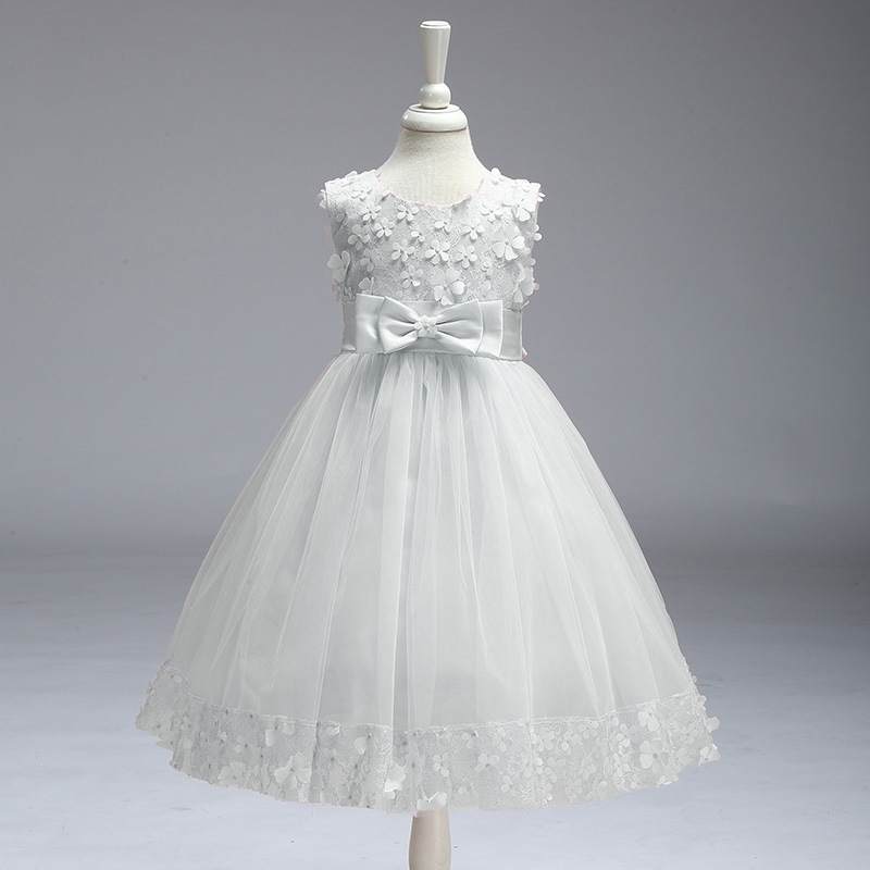 Elegant Sleeveless Tulle Dresses with Floral Accents for Little Girls Enchanting Purple & Blue Children's Dresses: Floral Embroidery, Satin & Tulle Details for Special Occasions like Weddings, Parties & Pageants