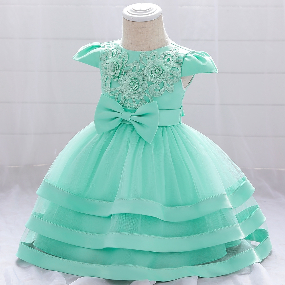 Elegant Children's Dresses: Lace, Tulle & Mesh Designs with Floral Embroidery, Pearls & Zipper Details | Special Occasion Kidswear for Girls