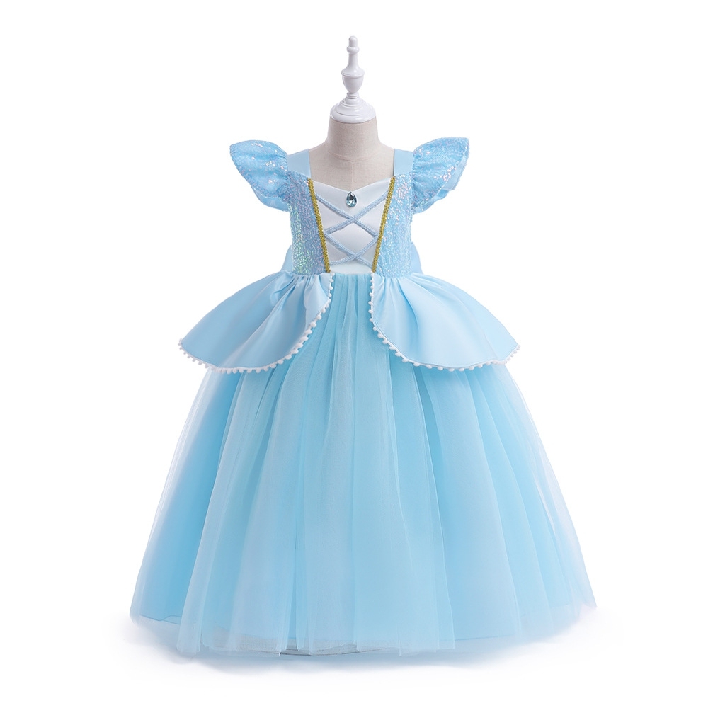Exquisite Light Blue Princess - style Children's Dress: A Dreamy Attire for Little Girls