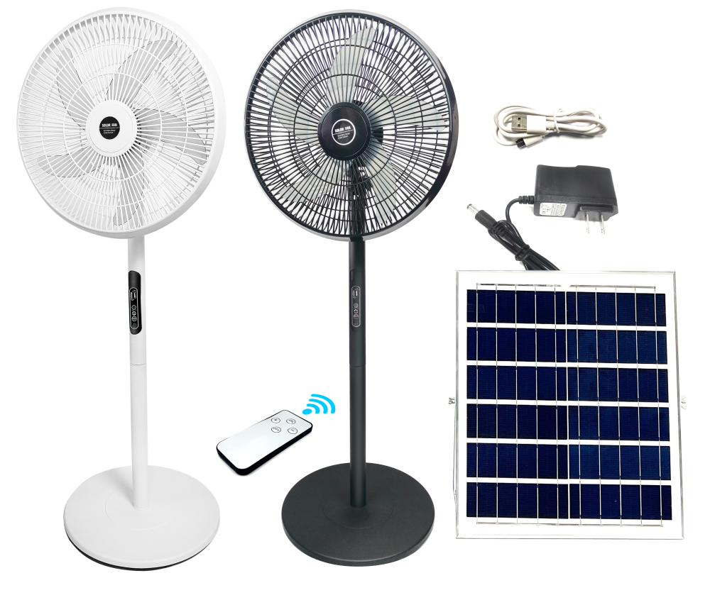 3-in-1 Charging Solar Standing Fan with Type-C - Versatile Solar Battery Fan for Indoor/Outdoor - Portable Solar Powered Fan with Mobile Charging