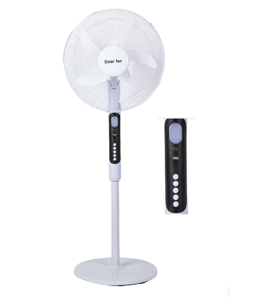 Long-Run Solar Fan | 12W Panel | 12-Hour Economy Mode | USB & Night Light Features