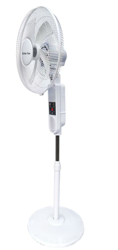 Heavy-Duty Solar Standing Fan 30000mAh - Commercial Grade Solar Powered Fan for Large Areas - Continuous Operation Solar Ventilation Fan