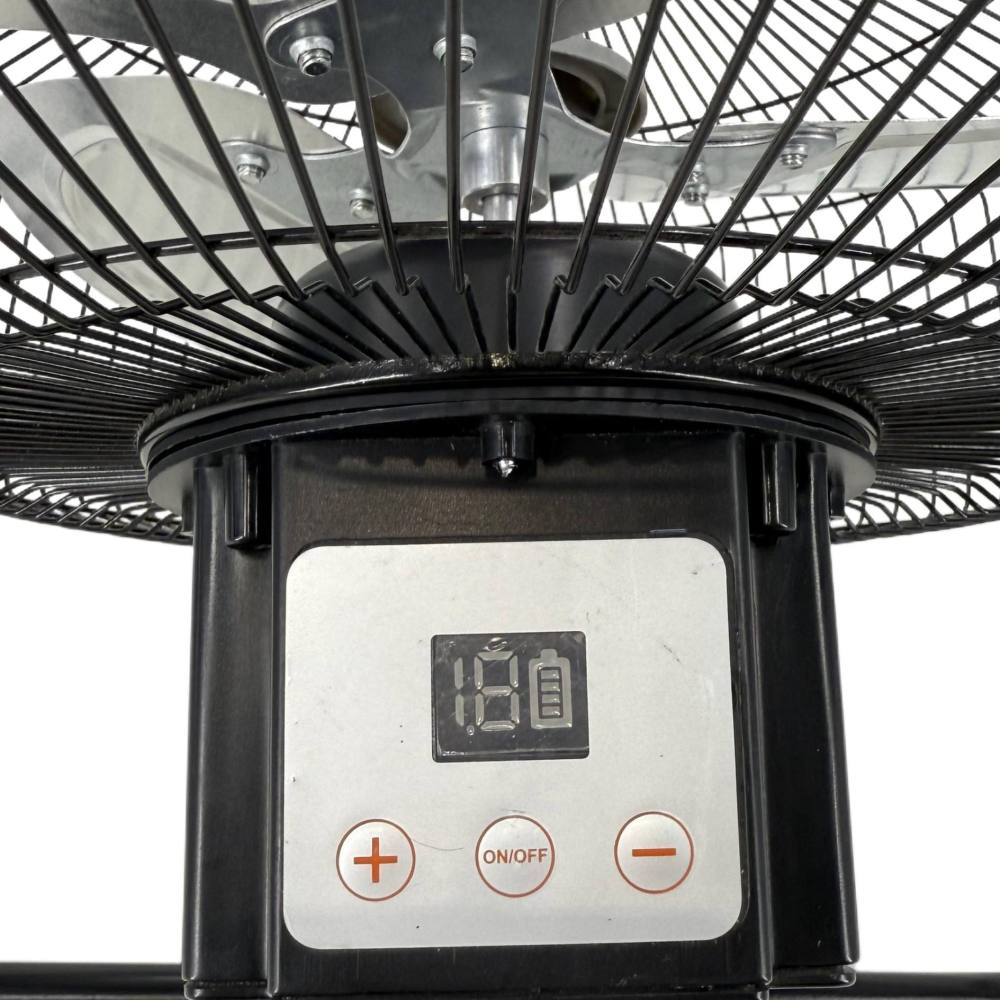 12-Inch Smart Solar Floor Fan with Brushless Motor & Power Display - 12 Speeds, 25-Hour Max Runtime