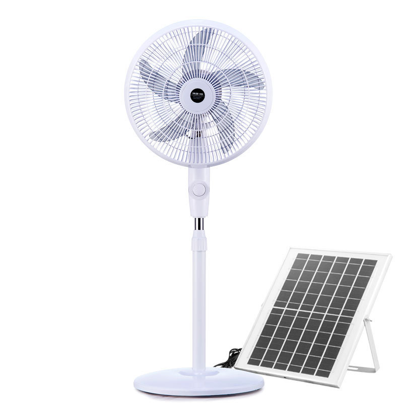 16" Solar Standing Fan with 10000mAh Battery - 3-Speed Patio Fan - Portable Solar Powered Cooling Fan