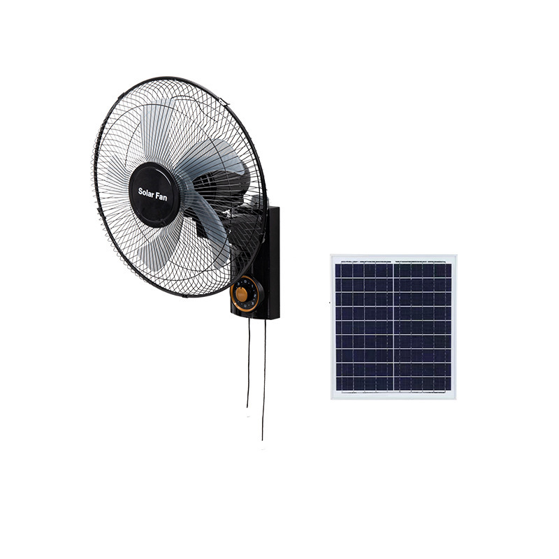 16-Inch Solar Wall Mount Fan for Indoor & Outdoor Use - 3-Speed Knob Control