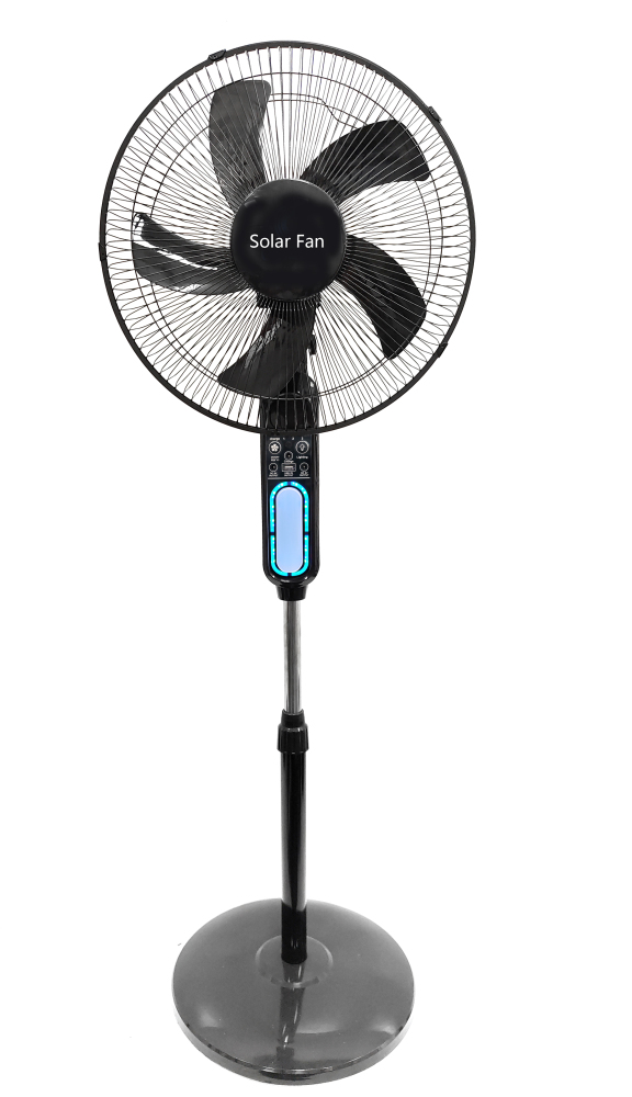 Solar Powered Standing Fan with RGB Lights - 15000mAh Solar Battery Fan for Patio & Garden - Remote Control Solar Circulation Fan