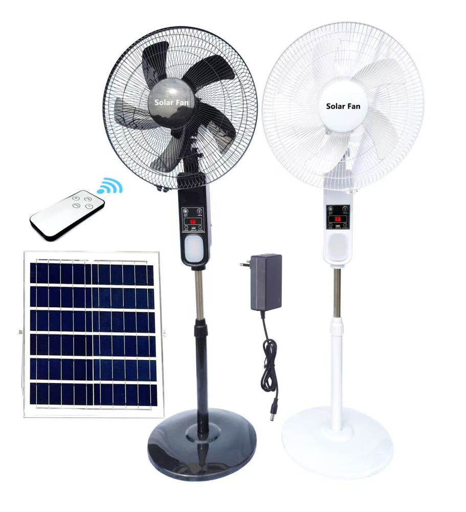 Heavy-Duty Solar Standing Fan 30000mAh - Commercial Grade Solar Powered Fan for Large Areas - Continuous Operation Solar Ventilation Fan